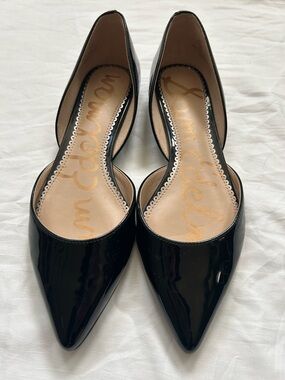 Sam Edelman Black Patent Pointed D'Orsay Flats